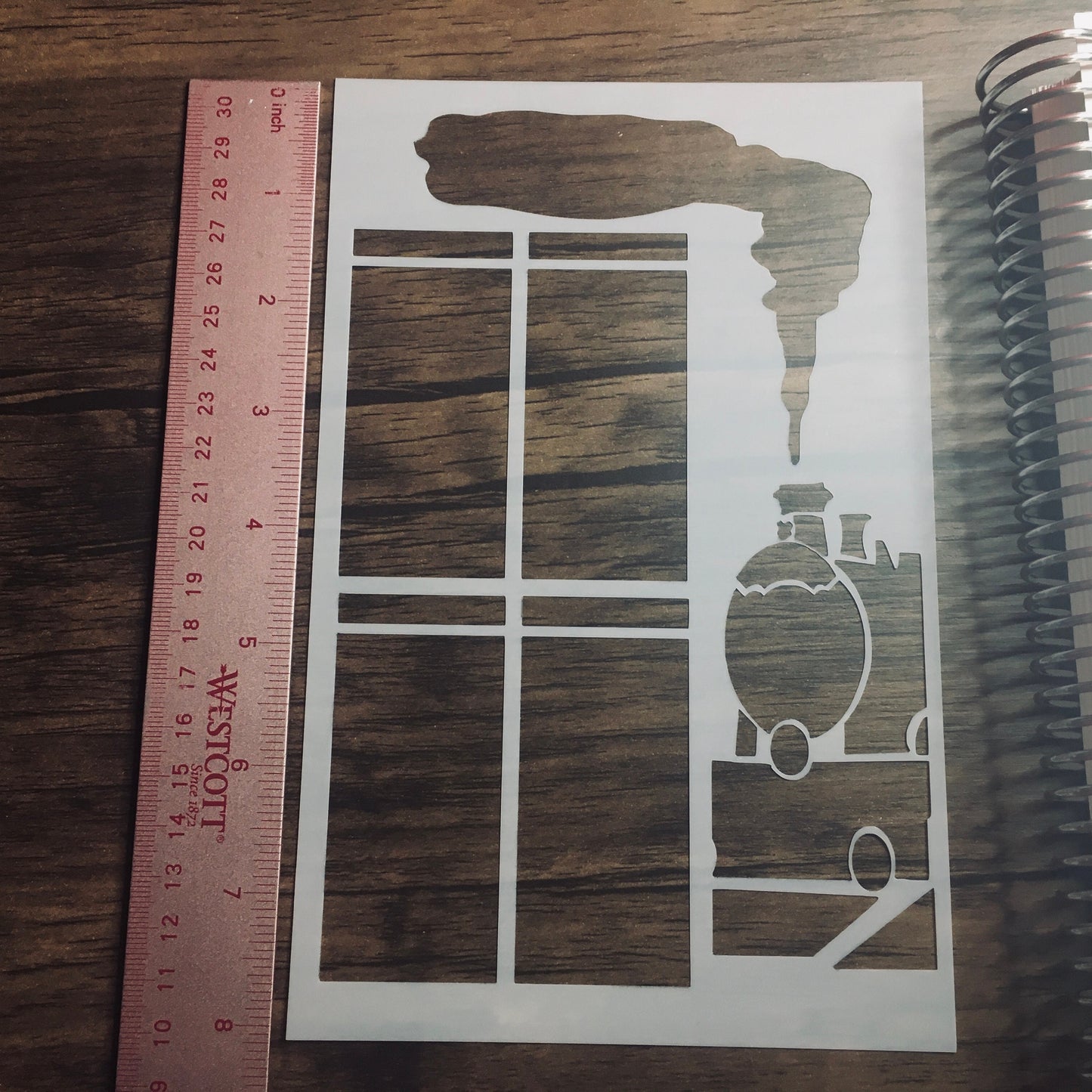 Train Layout Stencil /Inking cover  Planner/Bullet Journal/Art Journal/Inking Stencil