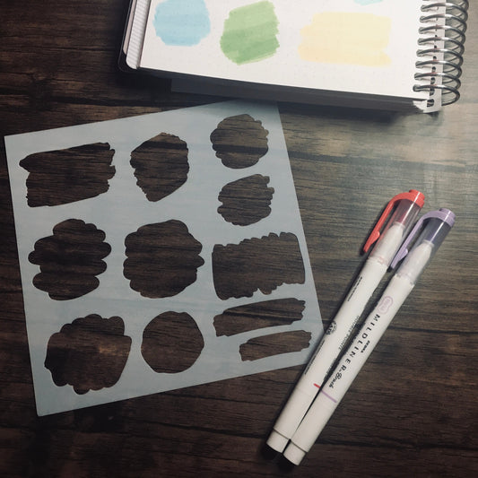 Brush Boxes Stencil /Inking cover  Planner/Bullet Journal/Art Journal/Inking Stencil