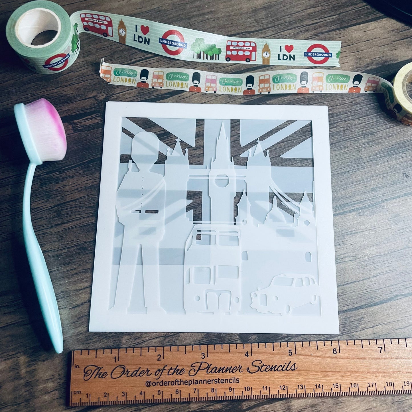 London Scene 4 piece Overlay Stencil-Purchase separately or together! Stencil Inking cover Planner Bullet Journal Art Journal Inking Stencil