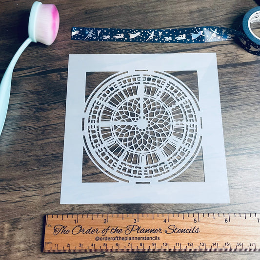 Full Clock Stencil /Inking cover  Planner/Bullet Journal/Art Journal/Inking Stencil