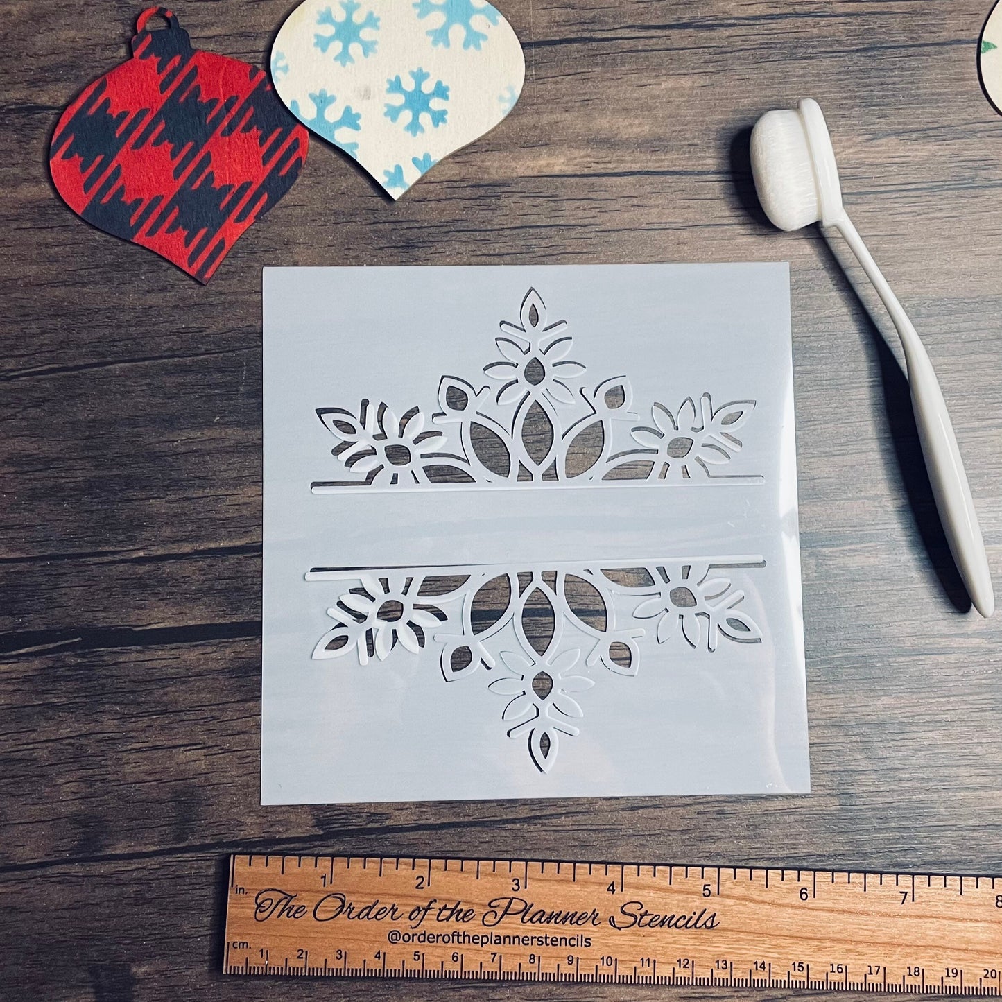 Snowflake Banner 3 Piece Stencil  Planner/Bullet Journal/Art Journal/Inking Stencil/holiday DIY Christmas Cards Christams Tags