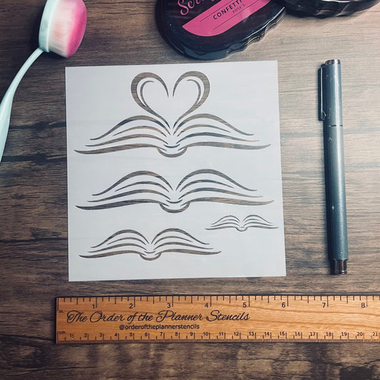 Book pages Love Stencil  Planner/Bullet Journal/Art Journal/Inking Stencil/ bujo planner craft stencil inking card making