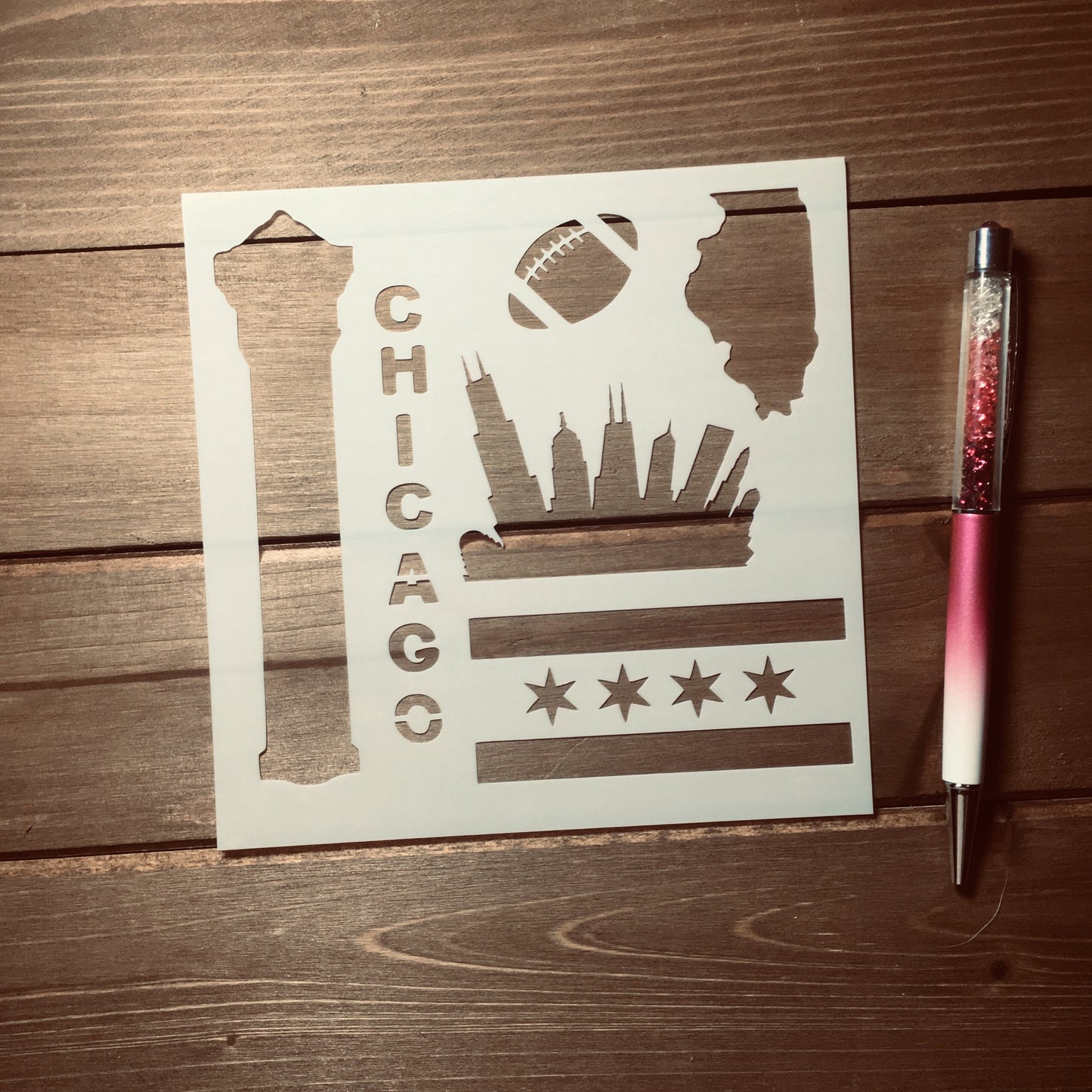 Chicago 2 stencil /Inking cover  Planner/Bullet Journal/Art Journal/Inking Stencil