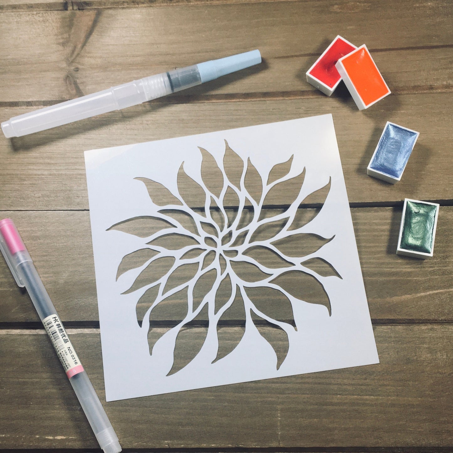 Dahlia Stencil /Inking cover  Planner/Bullet Journal/Art Journal/Inking Stencil