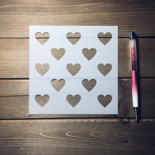 Diagonal heart pattern stencil /Inking cover  Planner/Bullet Journal/Art Journal/Inking Stencil