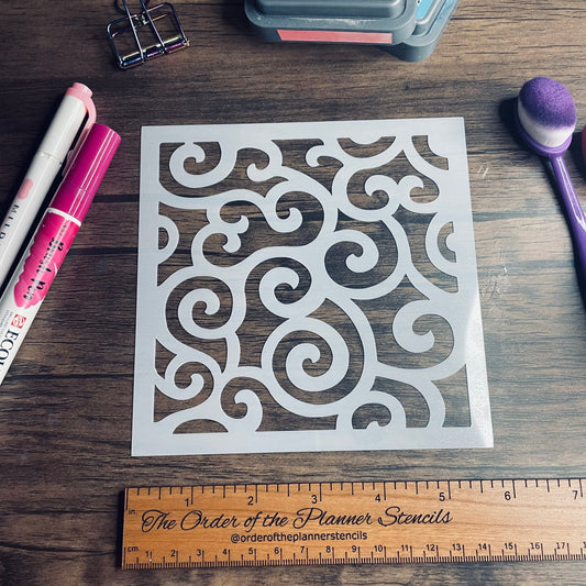 Fancy Filigree Pattern Stencil Planner/Bullet Journal/Art Journal/Inking Stencil/ bujo planner craft stencil inking card making