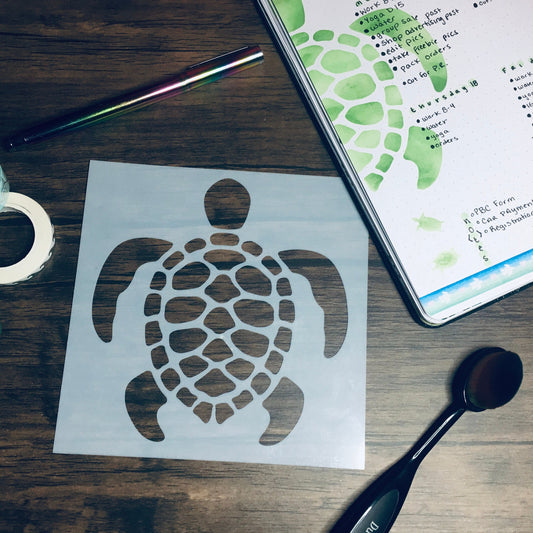 Giant Turtle Stencil /Inking cover  Planner/Bullet Journal/Art Journal/Inking Stencil Ocean