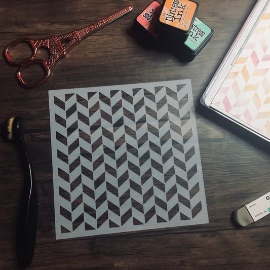 Herringbone Pattern Stencil /Inking cover  Planner/Bullet Journal/Art Journal/Inking Stencil