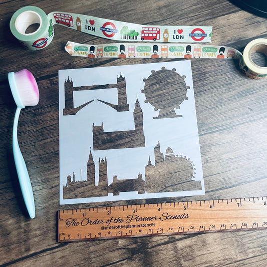 London Landmarks Stencil /Inking cover  Planner/Bullet Journal/Art Journal/Inking Stencil