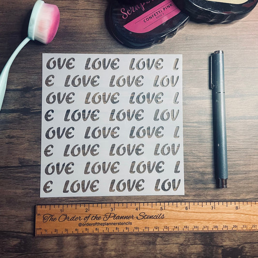 LOVE Stencil  Planner/Bullet Journal/Art Journal/Inking Stencil/ bujo planner craft stencil inking card making