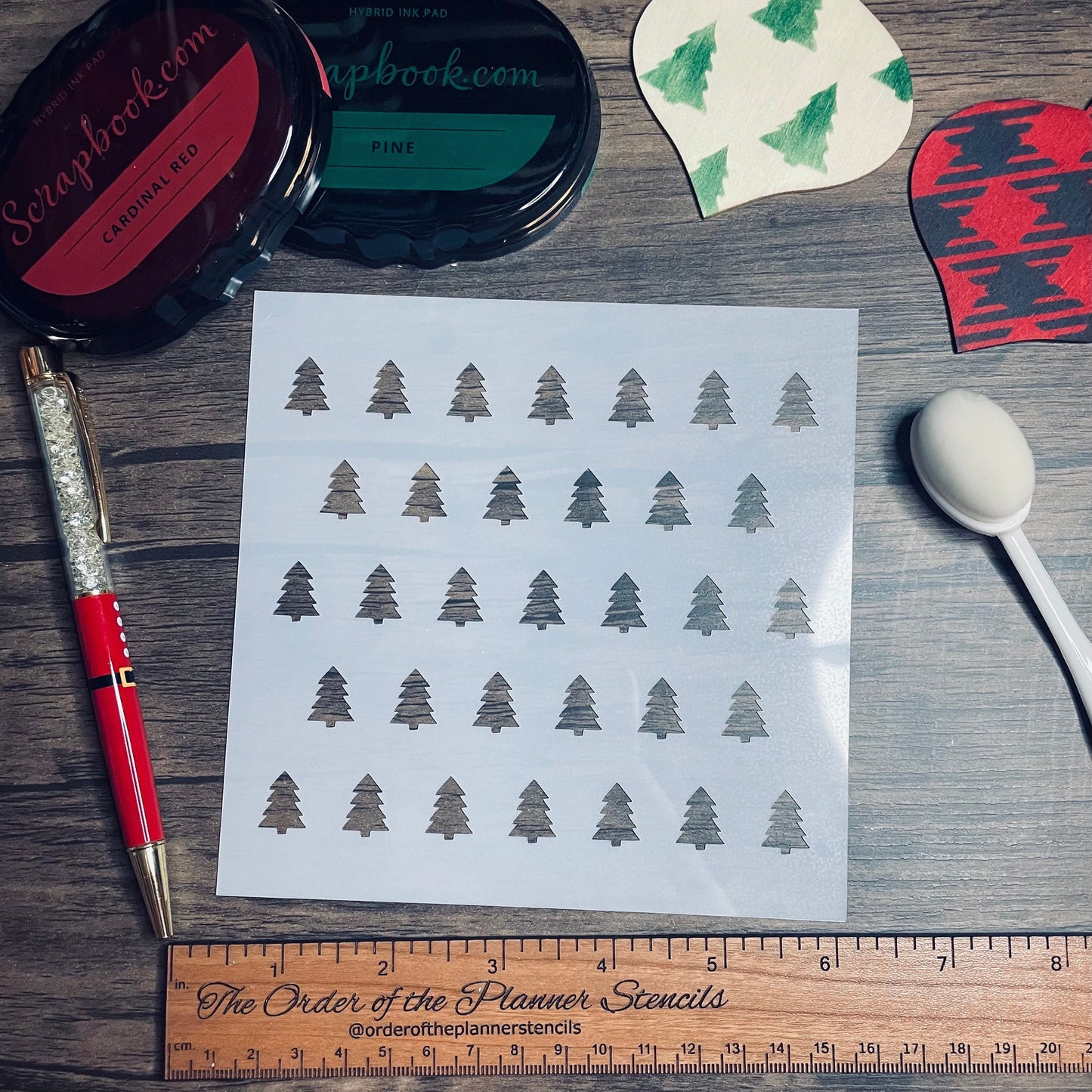 Pine  Pattern  Stencil  Planner/Bullet Journal/Art Journal/Inking Stencil/holiday DIY Christmas Cards Christams Tags