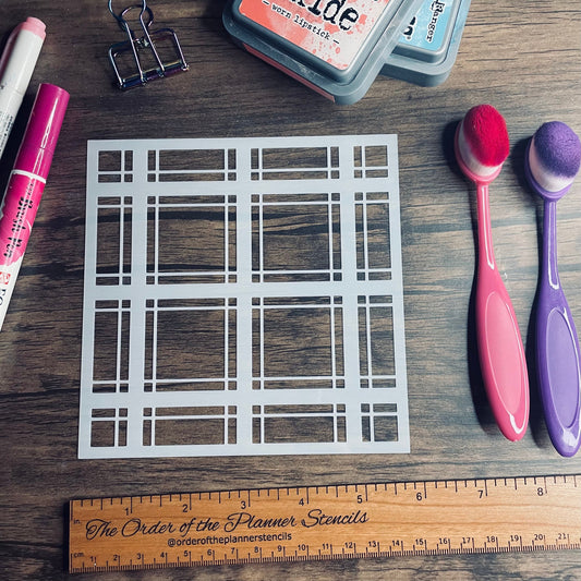 Plaid Pattern Stencil Planner/Bullet Journal/Art Journal/Inking Stencil/ bujo planner craft stencil inking card making