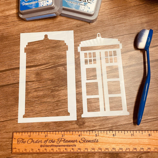 Police Box Stencil /Inking cover  Planner/Bullet Journal/Art Journal/Inking Stencil