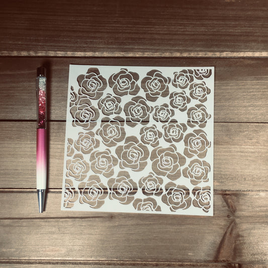 Rose pattern stencil /Inking cover  Planner/Bullet Journal/Art Journal/Inking Stencil