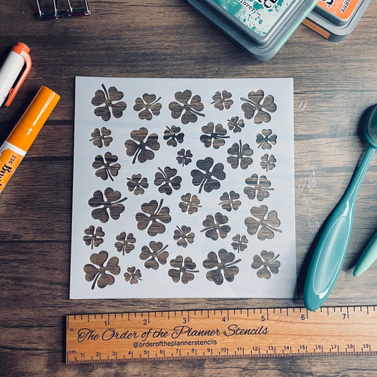 Shamrocks Pattern Small Planner/Bullet Journal/Art Journal/Inking Stencil/ bujo planner craft stencil inking card making