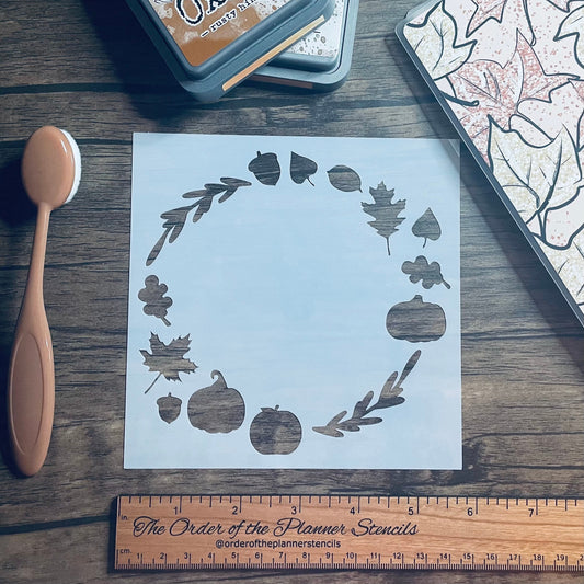 The fall wreath Stencil /Inking cover  Planner/Bullet Journal/Art Journal/Inking Stencil