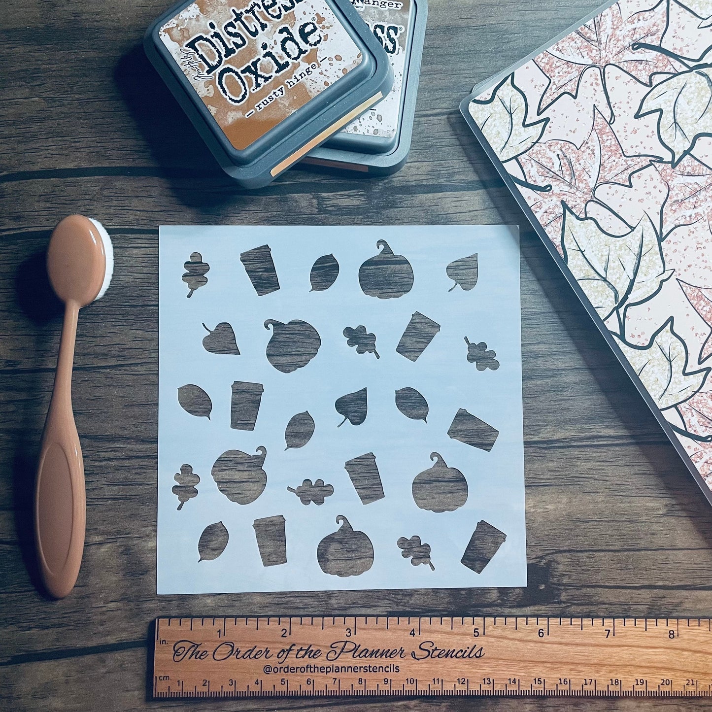 The pumpkin spice Stencil /Inking cover  Planner/Bullet Journal/Art Journal/Inking Stencil