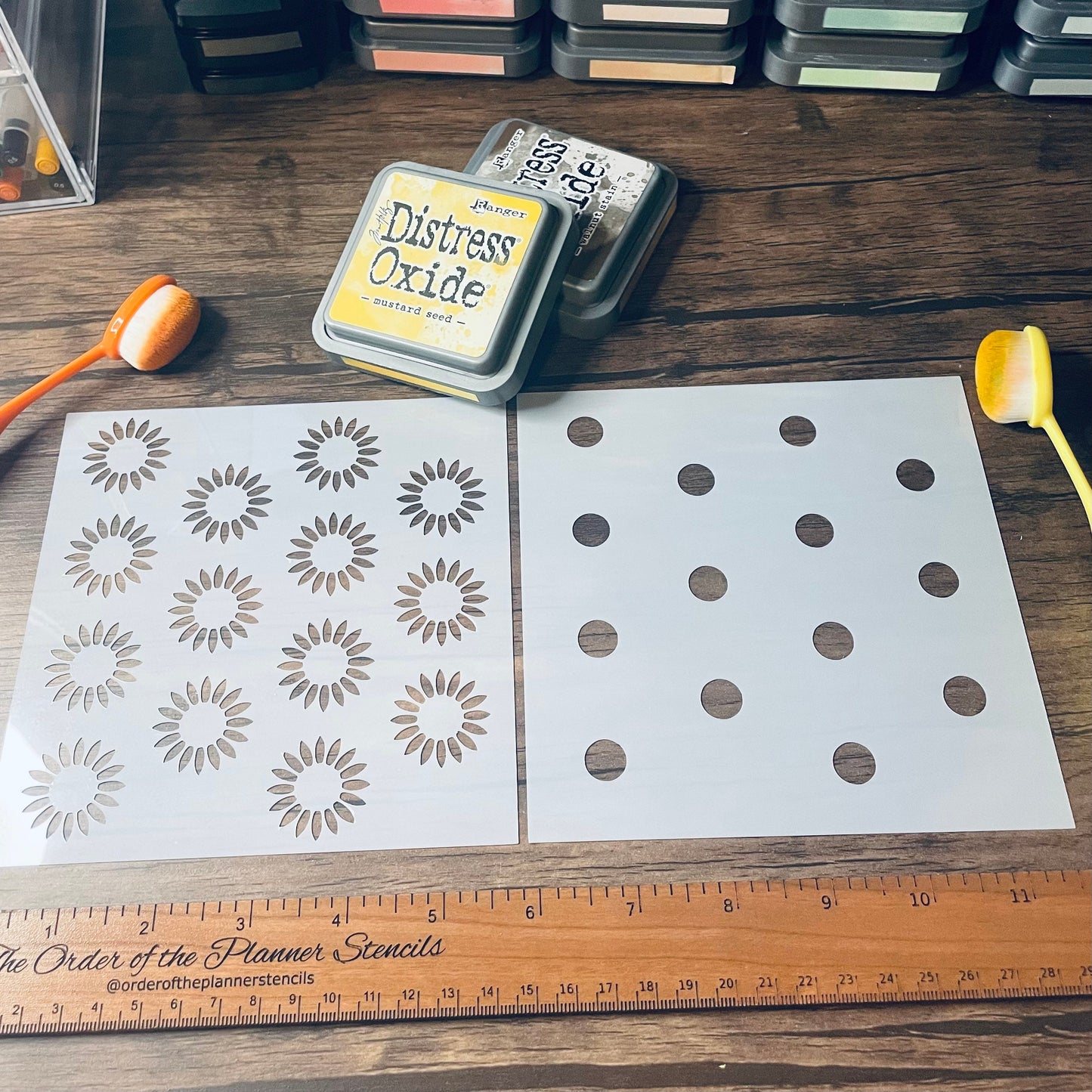 Sunflower Pattern 2 Piece Stencil Planner/Bullet Journal/Art Journal/Inking Stencil/ bujo planner craft stencil inking card making