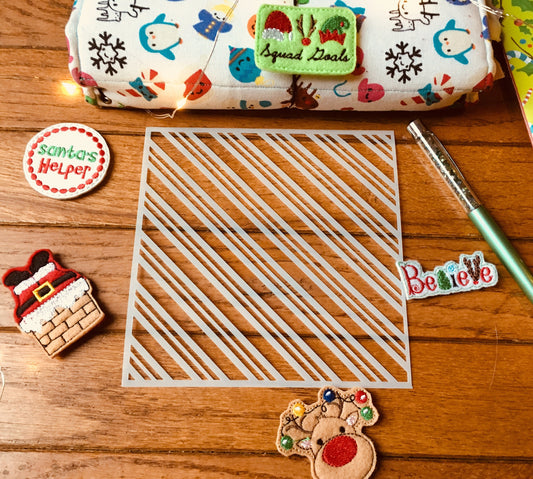 Candy Cane Stripes Stencil-Planner Stencil, Art Journal Stencil, Cookie Stencil