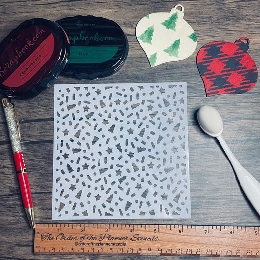 Christmas Cookie Sprinkles Cover Stencil  Planner/Bullet Journal/Art Journal/Inking Stencil/holiday DIY Christmas Cards Christams Tags