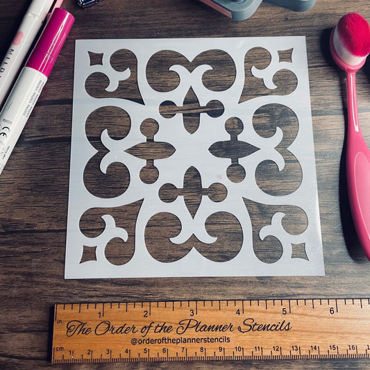 Chunky Filigree Pattern Stencil Planner/Bullet Journal/Art Journal/Inking Stencil/ bujo planner craft stencil inking card making