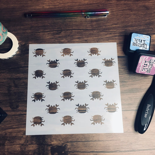 Crab Pattern Stencil /Inking cover  Planner/Bullet Journal/Art Journal/Inking Stencil Ocean
