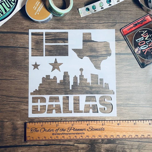 Dallas 1 Stencil /Inking cover  Planner/Bullet Journal/Art Journal/Inking Stencil