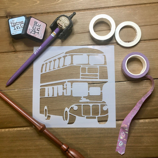 Double Decker Bus Stencil /Inking cover  Planner/Bullet Journal/Art Journal/Inking Stencil