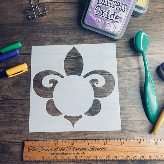 Fleur de Lis Wreath Stencil Planner/Bullet Journal/Art Journal/Inking Stencil/ bujo planner craft stencil inking card making