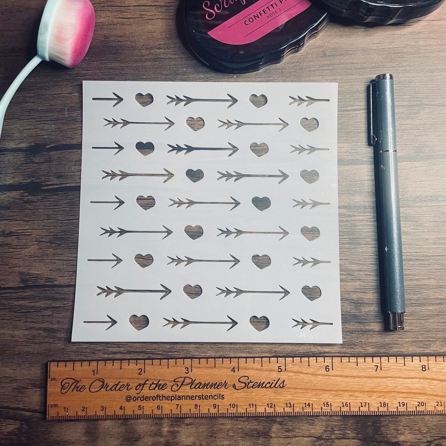 Heart Arrow Stencil  Planner/Bullet Journal/Art Journal/Inking Stencil/ bujo planner craft stencil inking card making