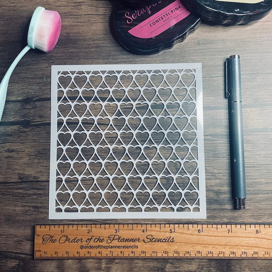 Heart Lattice Stencil  Planner/Bullet Journal/Art Journal/Inking Stencil/ bujo planner craft stencil inking card making