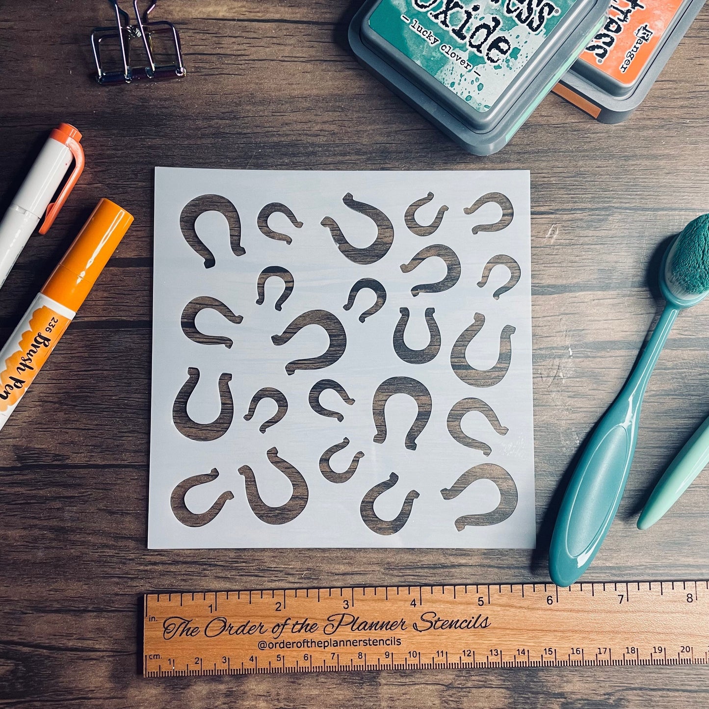 Horseshoes Stencil Planner/Bullet Journal/Art Journal/Inking Stencil/ bujo planner craft stencil inking card making