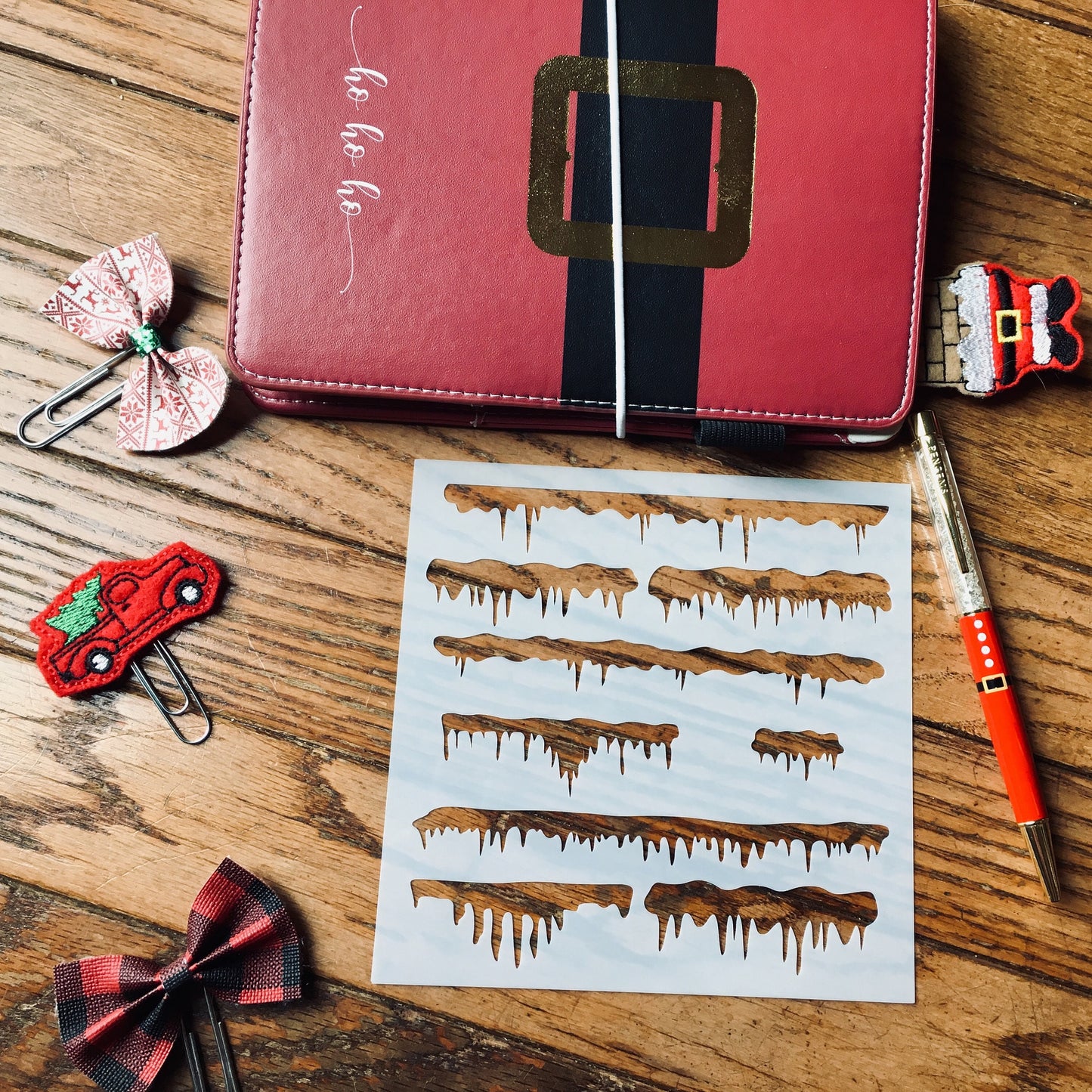 Icicle Borders Planner/Bullet Journal/Art Journal/Inking Stencil/holiday DIY Christmas Cards Christams Tags