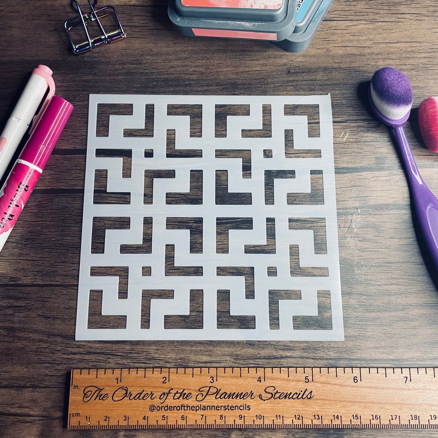 Labyrinth Pattern Stencil Planner/Bullet Journal/Art Journal/Inking Stencil/ bujo planner craft stencil inking card making