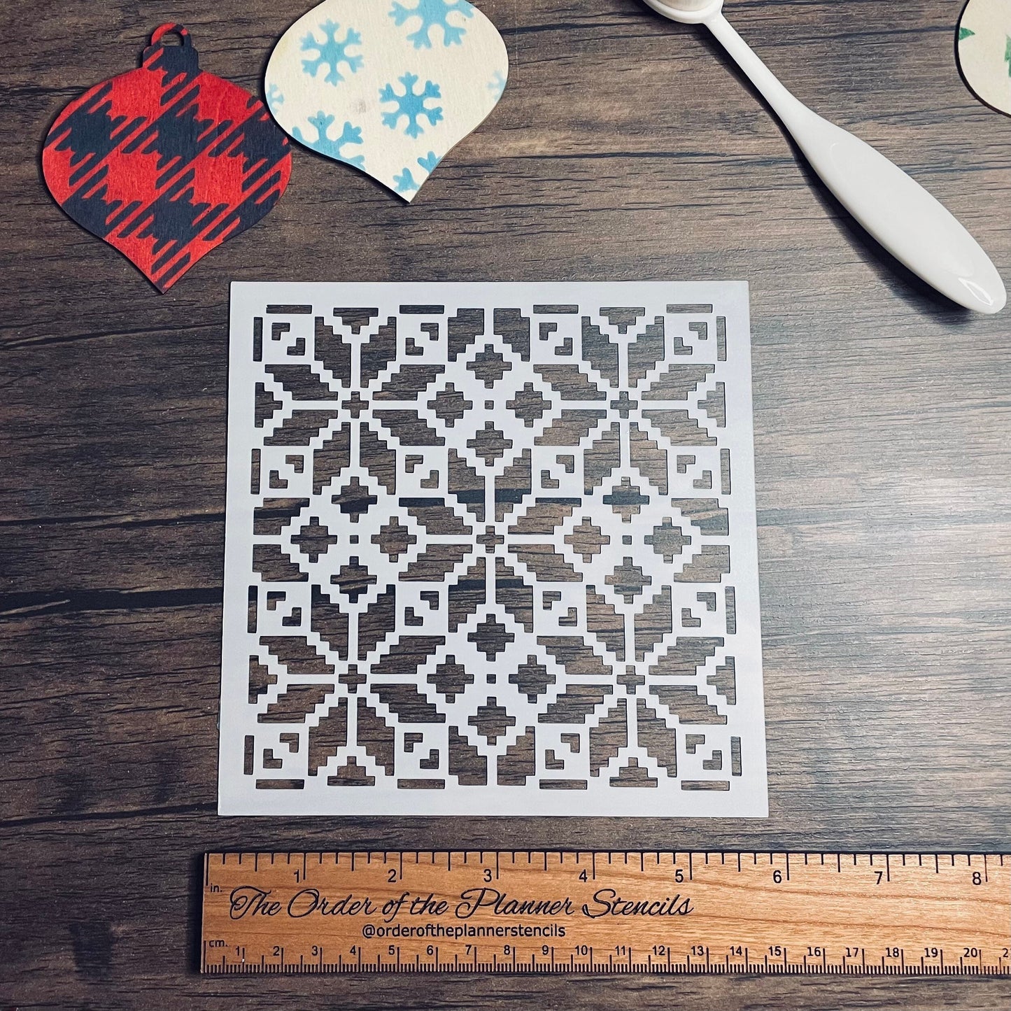 Large Winter Sweater Pattern diamonds Cover Stencil  Planner/Bullet Journal/Art Journal/Inking Stencil/holiday DIY Christmas Cards