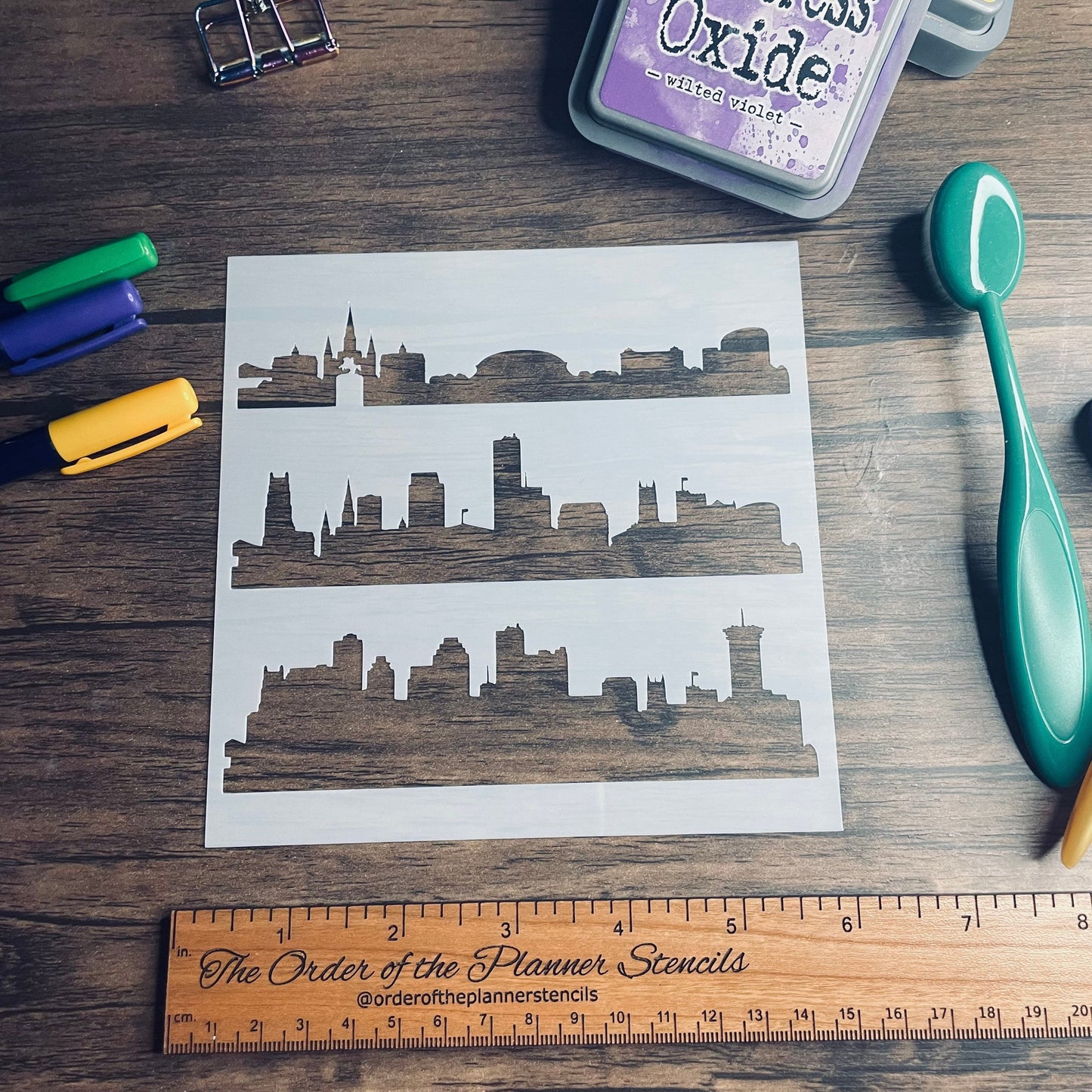 New Orleans Skyline Stencil Planner/Bullet Journal/Art Journal/Inking Stencil/ bujo planner craft stencil inking card making