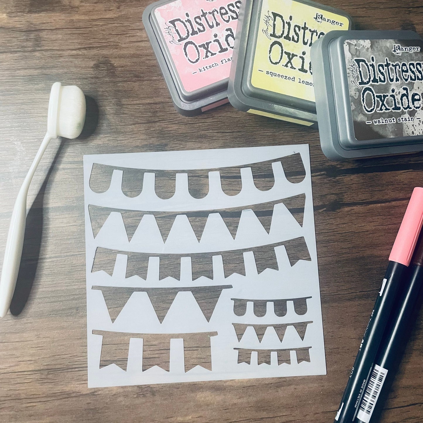 Party Banners Stencil Planner/Bullet Journal/Art Journal/Inking Stencil/ bujo planner craft stencil inking card making