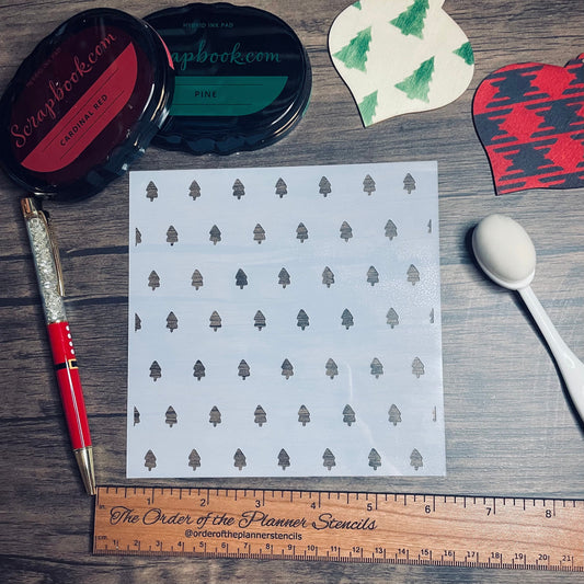 Pine Doodle Pattern  Stencil  Planner/Bullet Journal/Art Journal/Inking Stencil/holiday DIY Christmas Cards Christams Tags