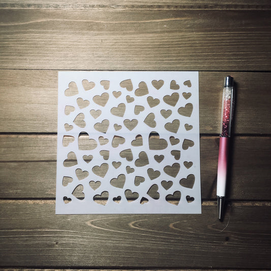 Small heart pattern stencil /Inking cover  Planner/Bullet Journal/Art Journal/Inking Stencil