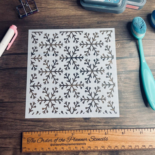 Snowy Pattern Stencil Planner/Bullet Journal/Art Journal/Inking Stencil/ bujo planner craft stencil inking card making