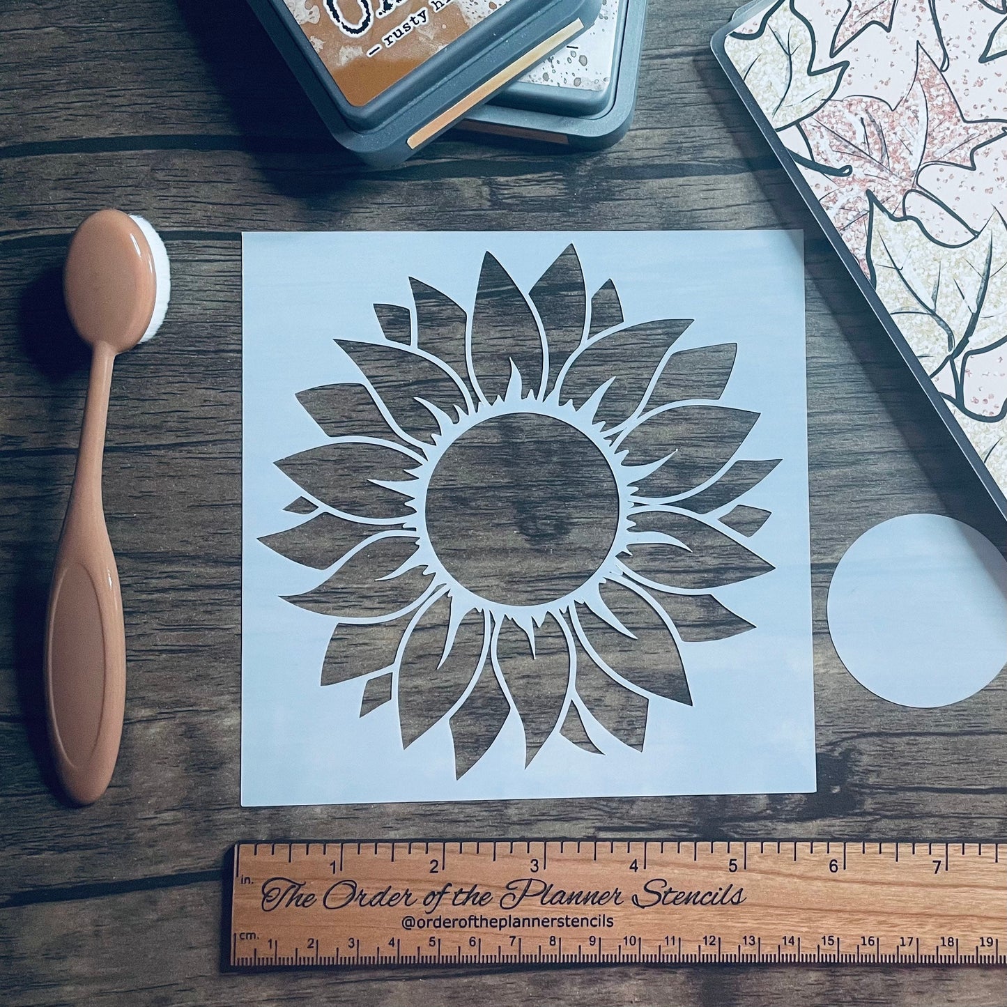 Sunflower 2 piece Stencil /Inking cover  Planner/Bullet Journal/Art Journal/Inking Stencil