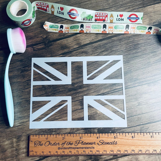 UK Flag Stencil /Inking cover  Planner/Bullet Journal/Art Journal/Inking Stencil