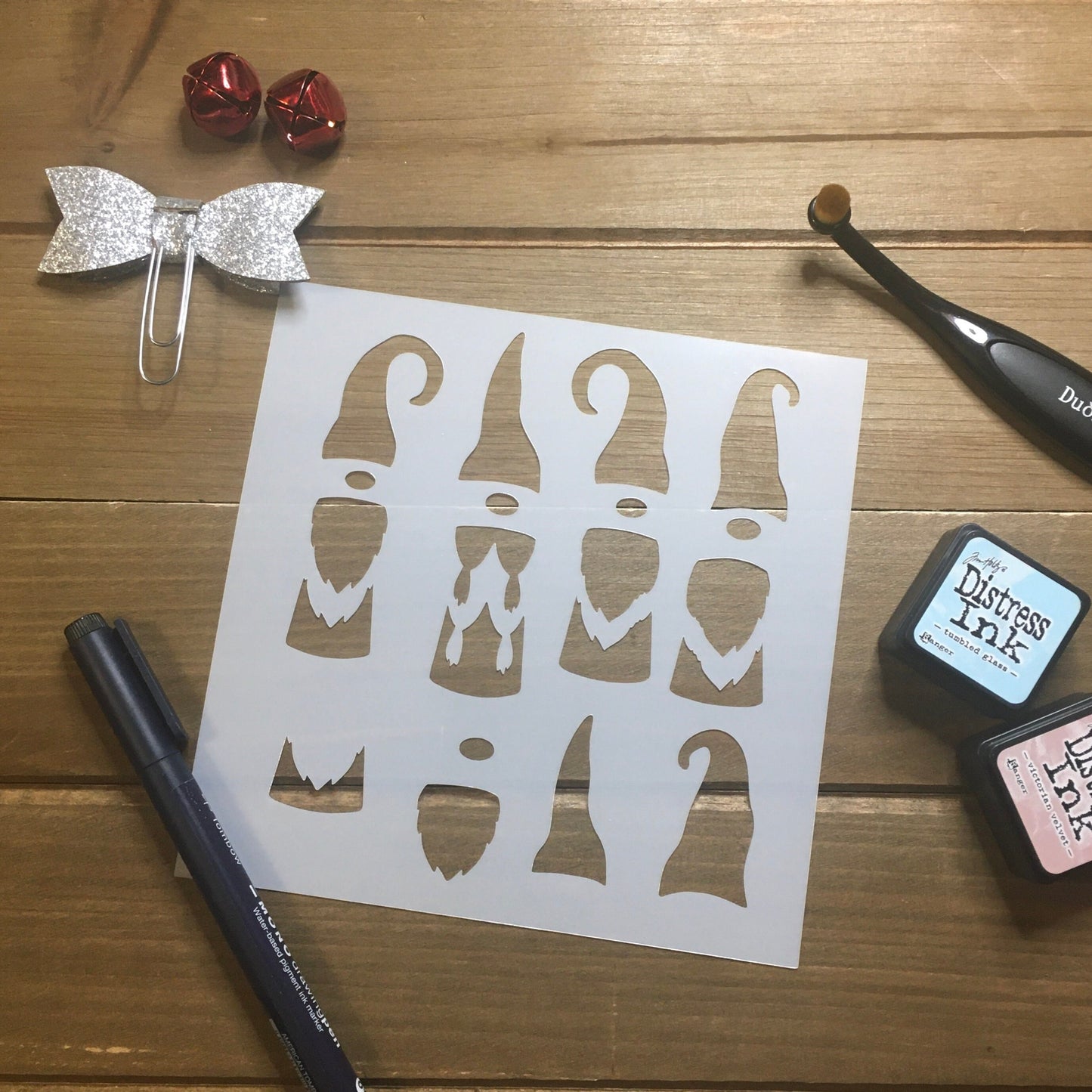 Winter Gnome Stencil /Inking cover  Planner/Bullet Journal/Art Journal/Inking Stencil