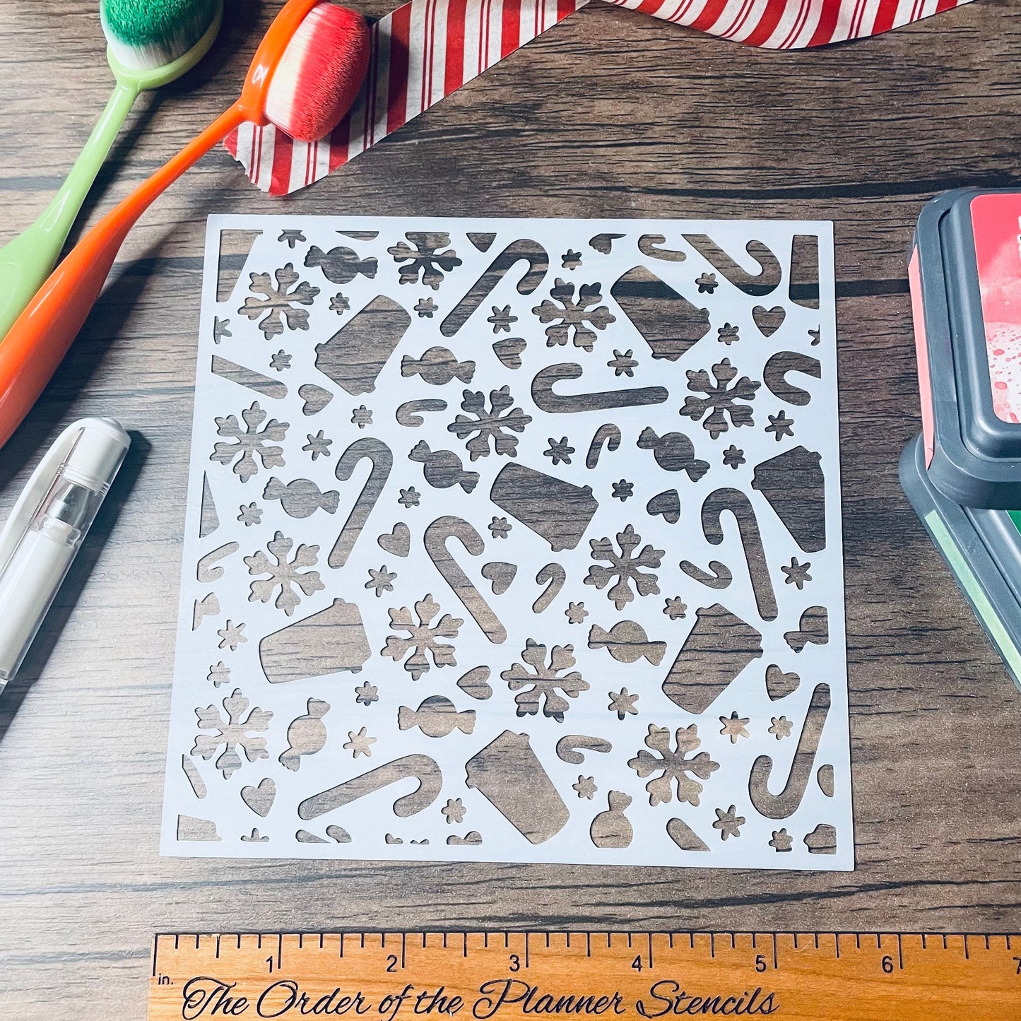 Peppermint Mocha Pattern Stencil Planner/Bullet Journal/Art Journal/Inking Stencil/ bujo planner craft stencil inking card making