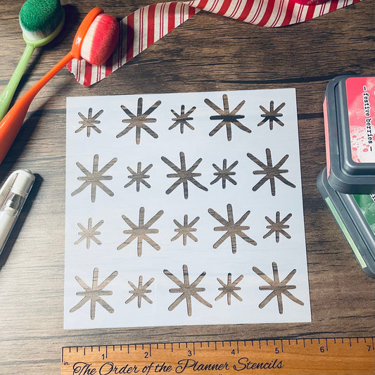 Doodled Stars Pattern Stencil Planner/Bullet Journal/Art Journal/Inking Stencil/ bujo planner craft stencil inking card making