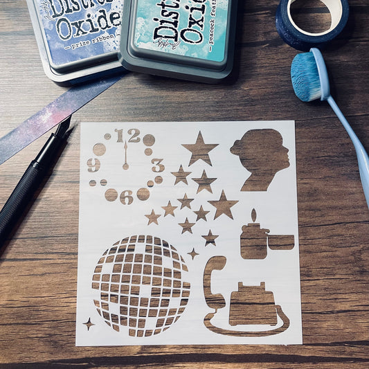 12am Music Stencil Planner/Bullet Journal/Art Journal/Inking Stencil/ bujo planner craft stencil inking card making