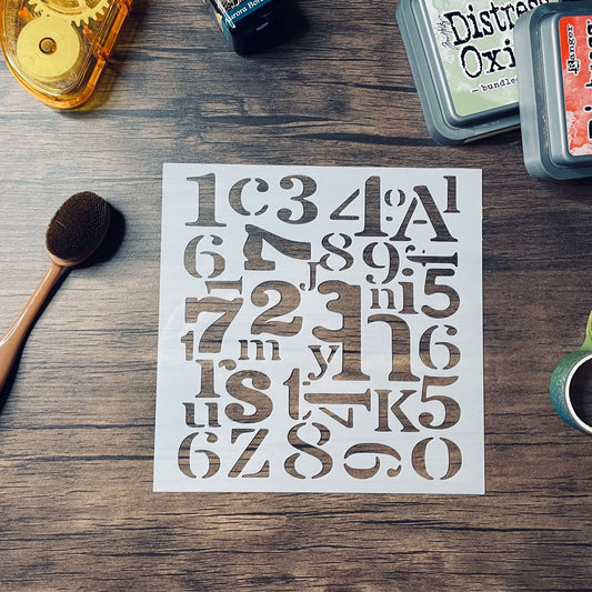 Numbers Background Stencil Planner/Bullet Journal/Art Journal/Inking Stencil/ bujo planner craft stencil inking card making