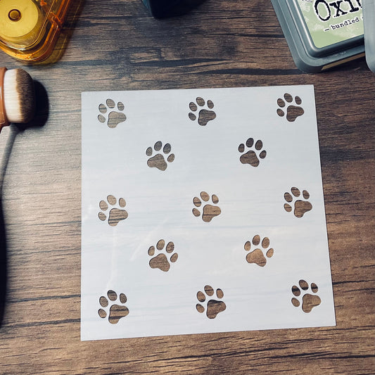 Paw Print Lg Stencil Planner/Bullet Journal/Art Journal/Inking Stencil/ bujo planner craft stencil inking card making