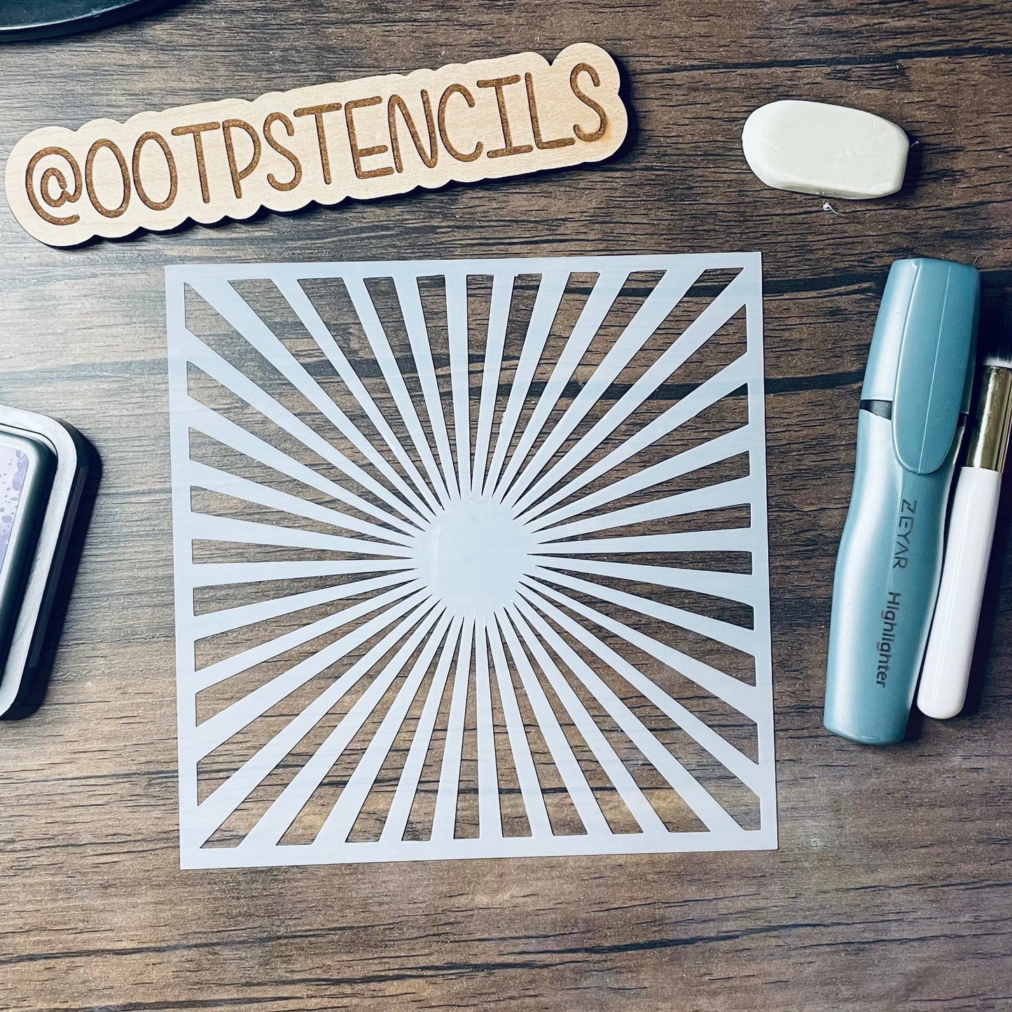 Sunburst Stencil Planner/Bullet Journal/Art Journal/Inking Stencil/ bujo planner craft stencil inking card making