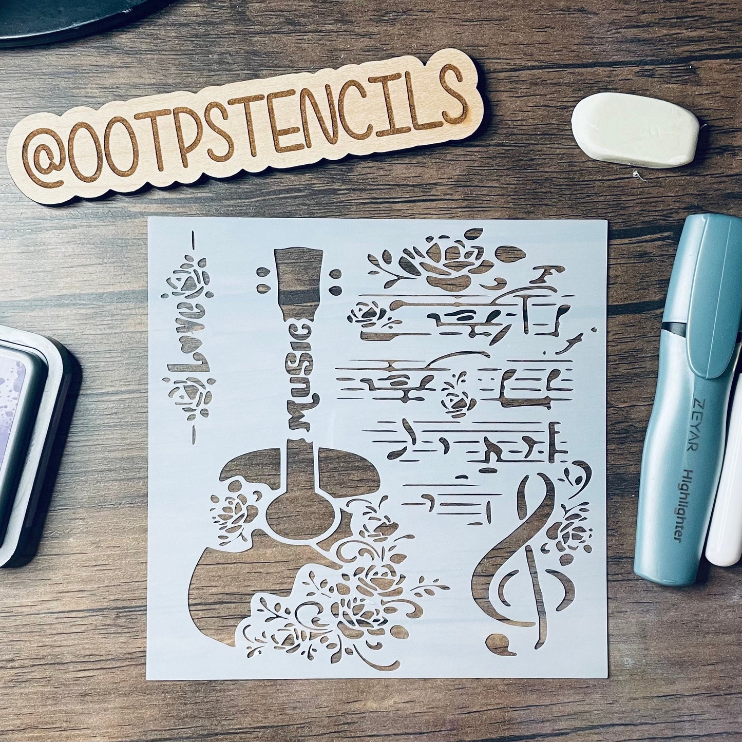 Guitar & Music Bars Stencil Planner/Bullet Journal/Art Journal/Inking Stencil/ bujo planner craft stencil inking card making